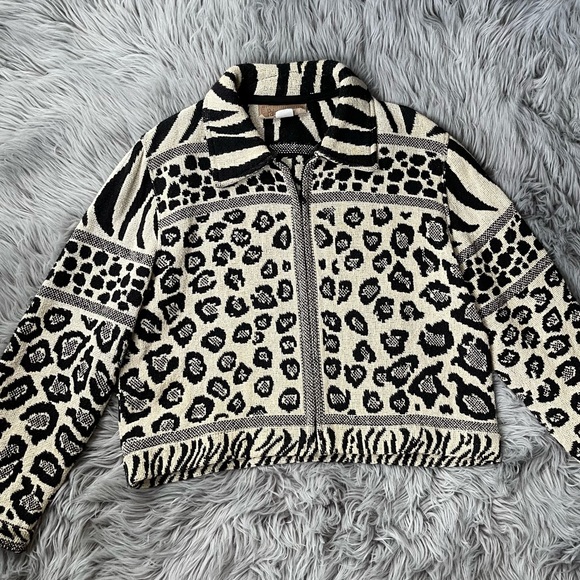 Zebra Print Pony Hair Blazer Jacket main image 1